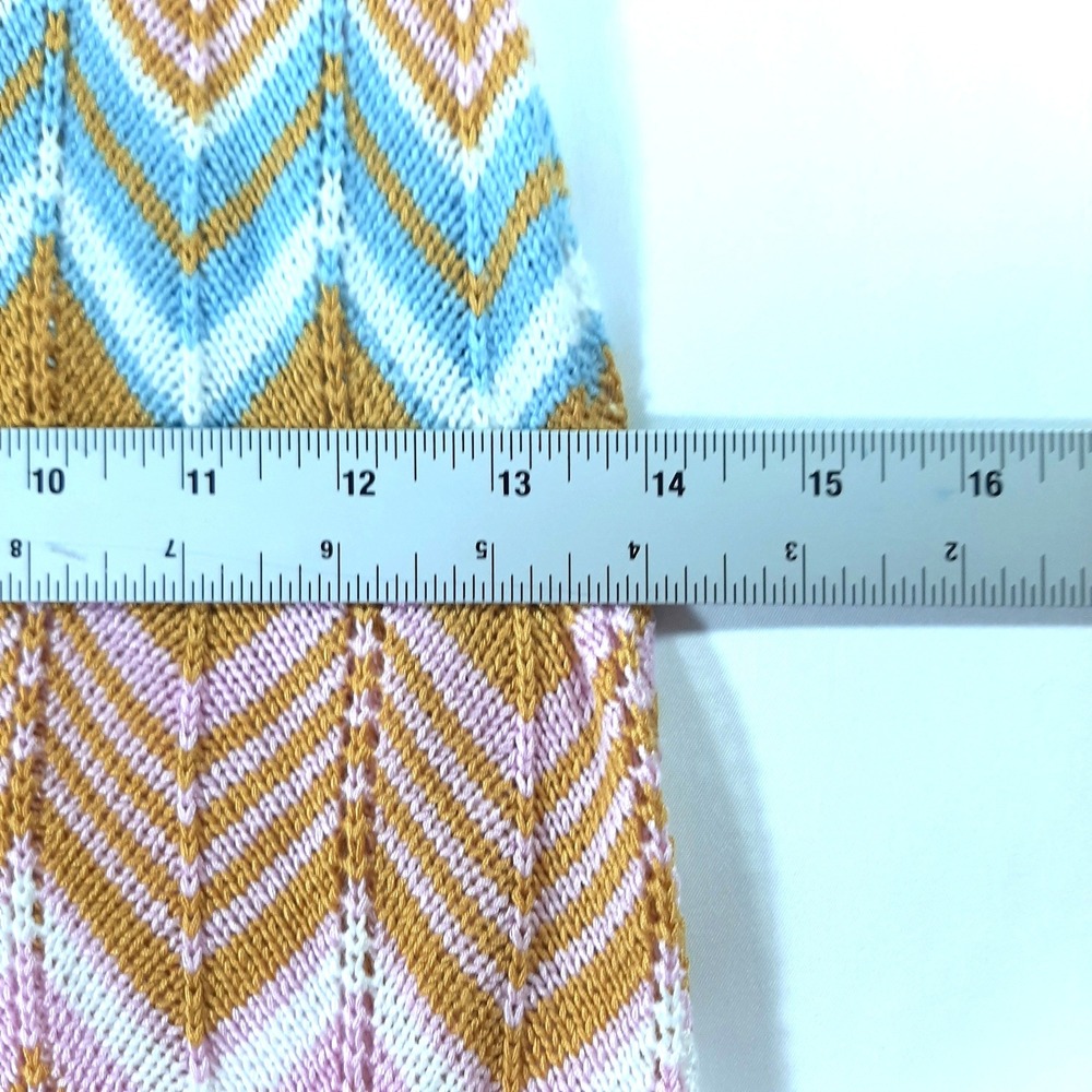 Petal + Pup Chevron Knit Sleeveless Maxi Dress Pink Yellow Blue US 0 Boho - Picture 6 of 10
